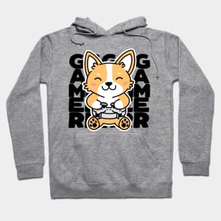 Corgi Playing Video Games Cute Kawaii Gamer Hoodie